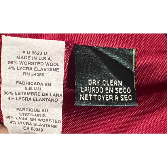 Lauren‎ Ralph Lauren Poppy Red Worsted Wool Blazer sz 10 - Picture 7 of 7